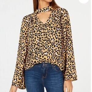 HIPPIE ROSE ANIMAL PRINT TOP WOMEN'S SIZE SMALL